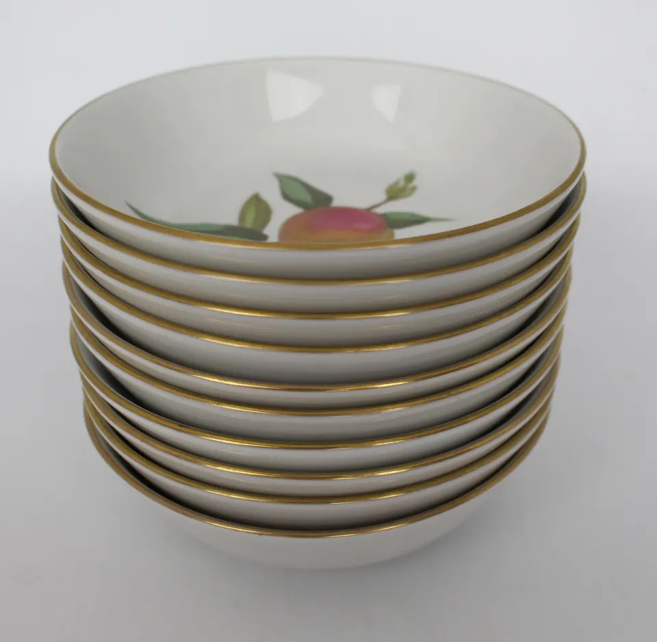 Set of 10 Royal Worcester Evesham Cereal/Pudding Bowls