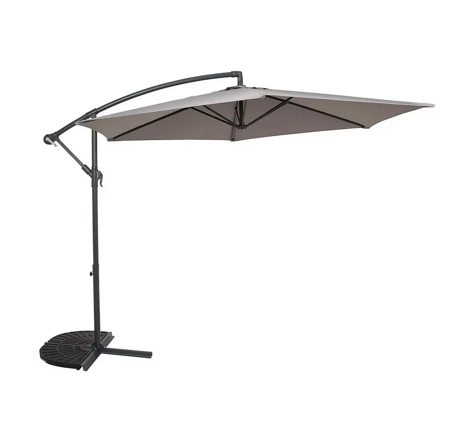 (164/5J) RRP £82. 3M Overhanging Cantilever Parasol Light Grey. (No Base Included). Dimensions: (H2