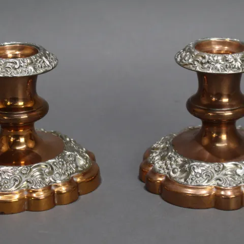 Pair of Early 19th c. Sheffield Plate Candlesticks