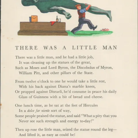 Double Sided Guinness Print 1934 "There Was A Little Man"A Genuine Double Sided Lithographed