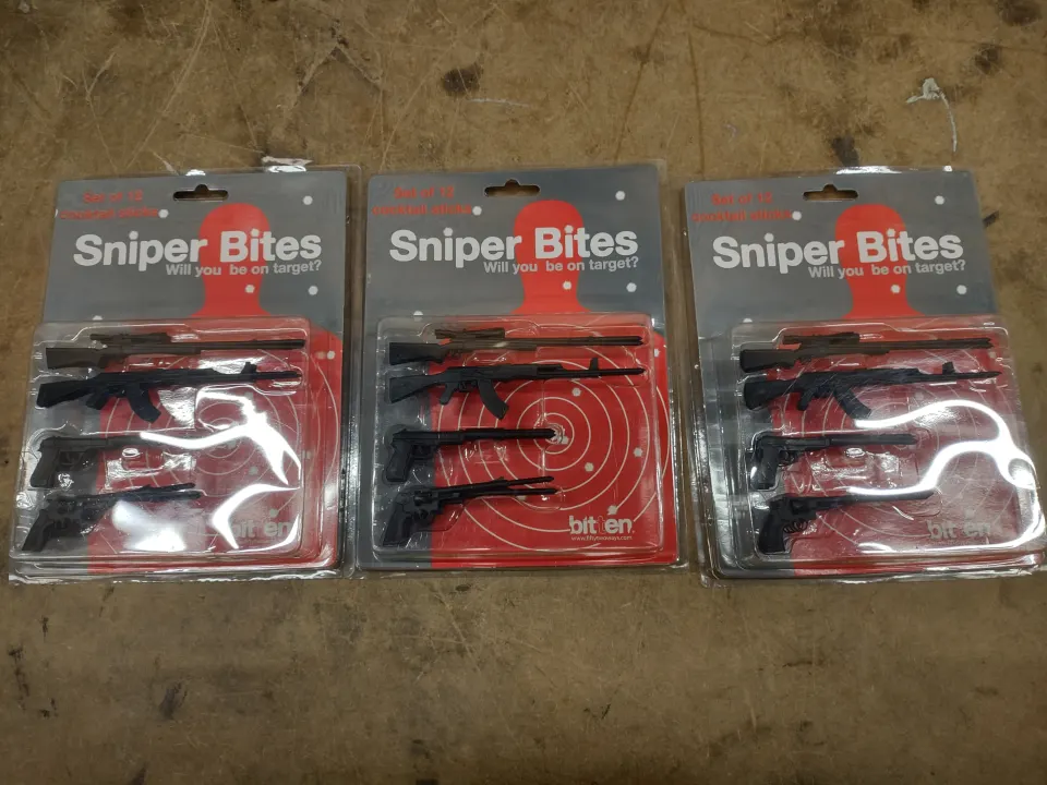 3 X Set of 12 cocktail sticks sniper bites. RRP £15 - GRADE A