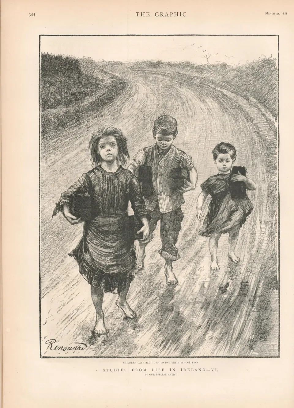 Studies Of Ireland Children with Turf to Pay School Fees Cork 1888