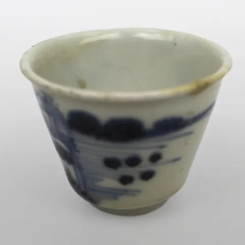 Late Qing Chinese Blue and White Porcelain Teacup, Circa 1880