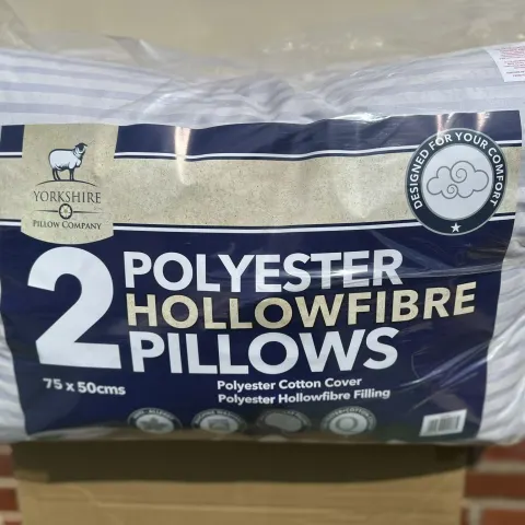 2 Polyester Hollowfibre pillows brand new