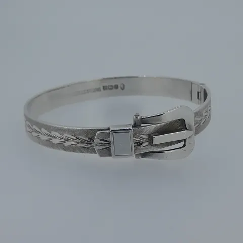 Silver Hallmarked Buckle Bangle