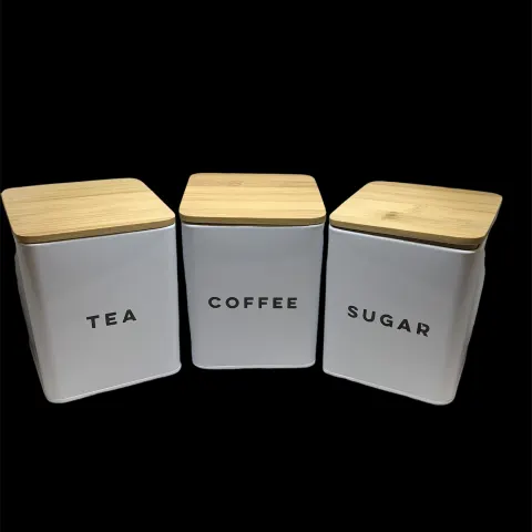 6 x Boxes Of Tea, Coffee And Sugar Caddies