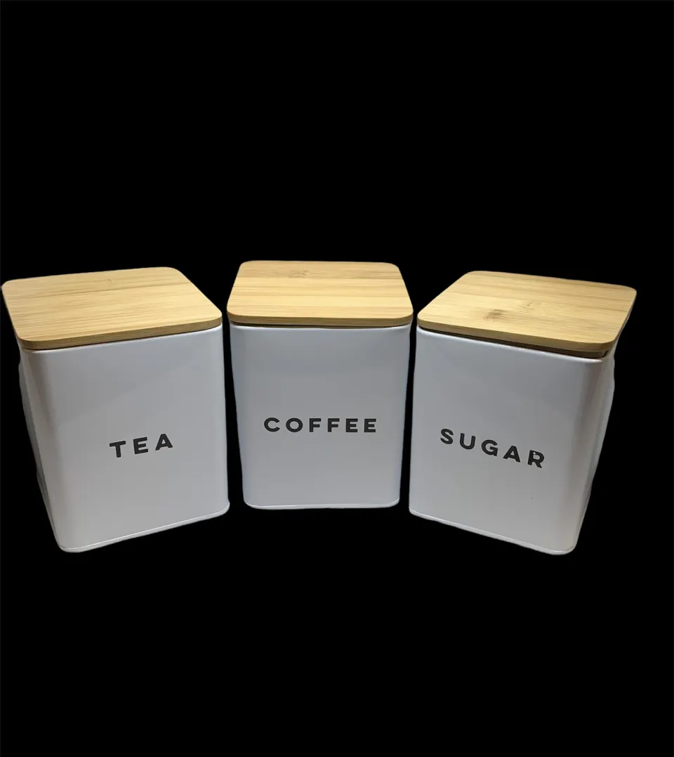 6 x Boxes Of Tea, Coffee And Sugar Caddies