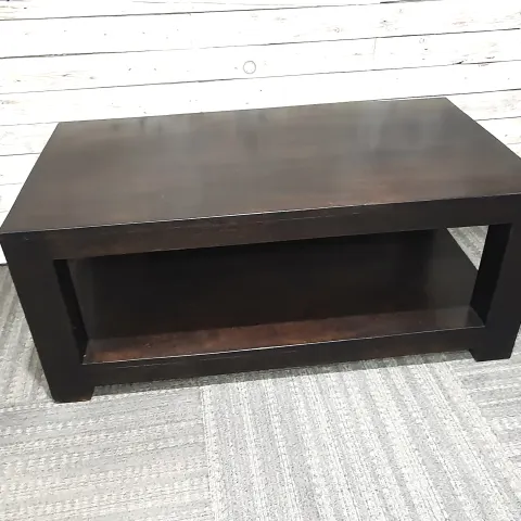 Solid Wooden Ebonised Black Coffee Centre Table 110cm x 60cm x 46cm Tall. RRP £399