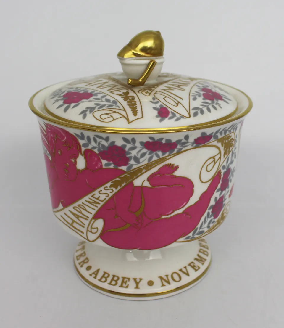 Coalport Commemorative Princess Anne Marriage Vase & Cover