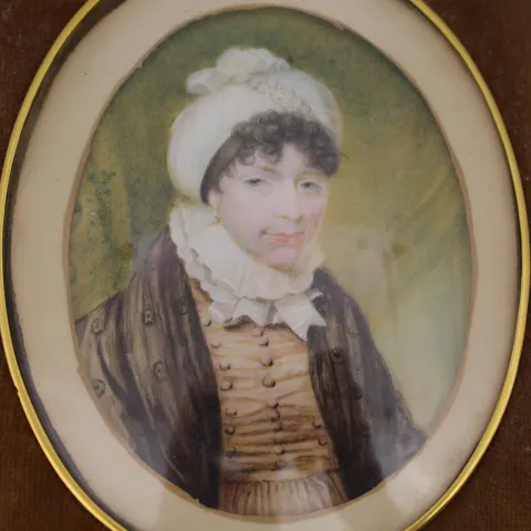 Fine Antique Miniature in Velvet Frame