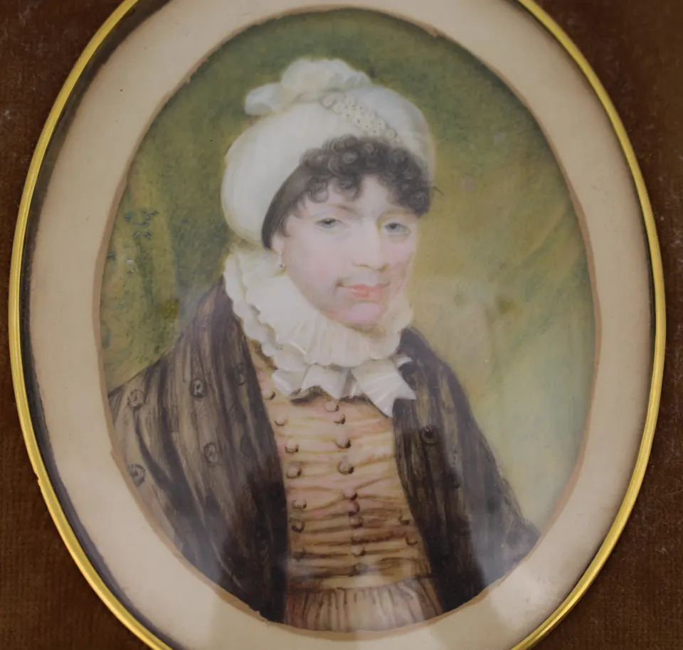 Fine Antique Miniature in Velvet Frame