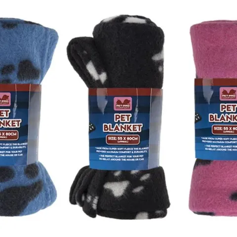 12 x Pet Blanket 55cm X 80cm Assorted Colours L13c sku-3043