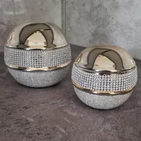 Gold Gemstone Decor Balls x 14