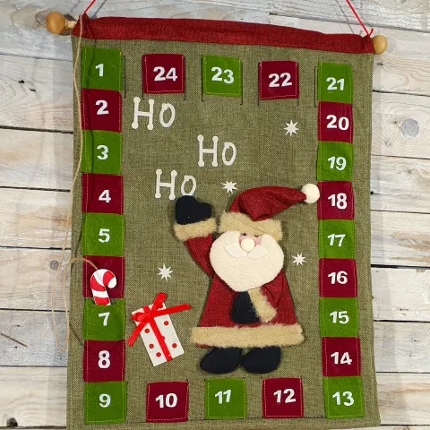 Large fabric 3D advent calendart, individual pockets. 50cm x 37cm