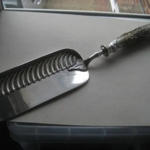 Large Antique Silver-Plated Crumb Tray