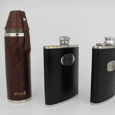 3 Vintage Hip Flasks