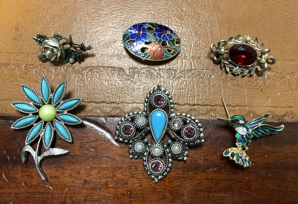 Collection of 6 Brooches