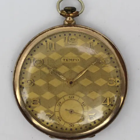 Vintage Tempo Pocket Watch – Art Deco Dial