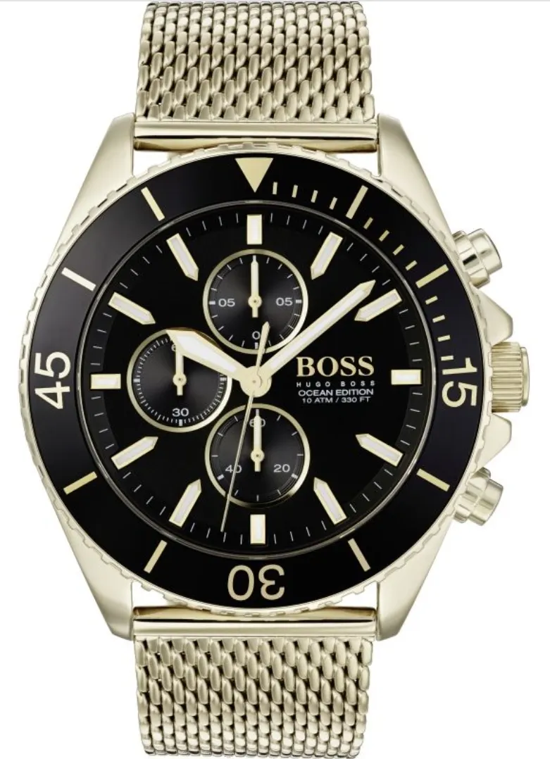 Hugo Boss 1513703 Men's Ocean Edition Gold Tone Mesh Band Chronograph Watch