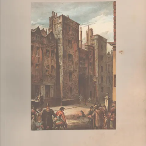 Tudor Gateway Chancery Lane  Antique 1888 Views of London