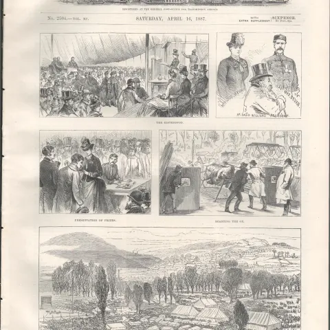 The  1887 Eisteddfod, Roasting the Ox, General View of Pontypool Wales