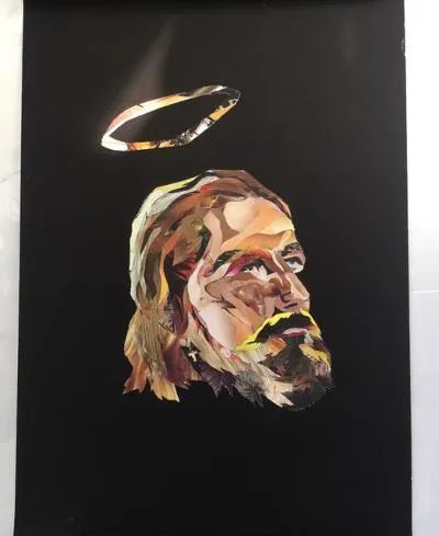 Alex Daw (b. 1982) HALO JESUS, Hand Pulled 5 silkscreen Print, Limited Edition, Hang Up Gallery 2009