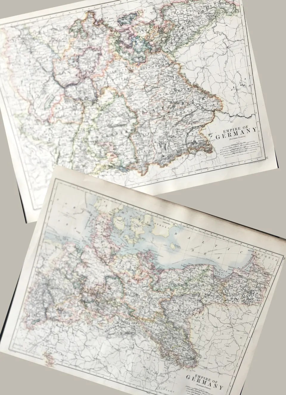 The Empire of Germany Victorian  Antique Coloured  1885 Map.