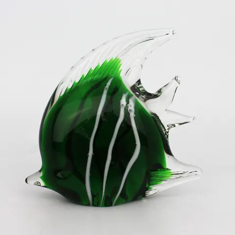 Vintage Glass Angel Fish Sculpture