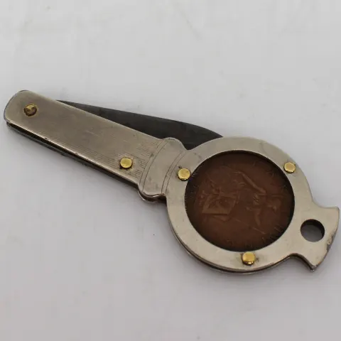 Vintage Lucky Farthing Pocket Knife Richards Sheffield