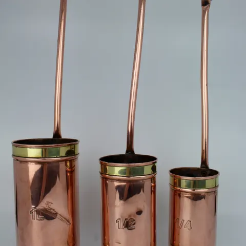 Set of 3 Graduated Antique Copper Ladles
