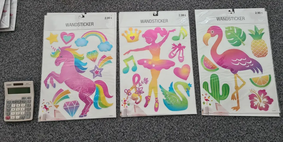 100pcs Brand New Giant Glitter Wall Stickers RRP £3.99 A Sheet - 100 In Lot Assorted Designs