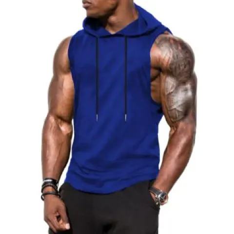 9 x Hooded Gym Tank Tops Bodybuilding Muscle Sleeveless T-Shirt RRP £276.30