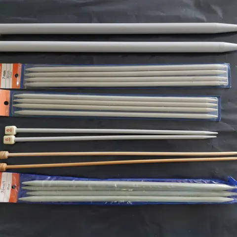 Box of 12 pairs of knitting and other needles