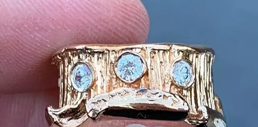 9ct Rose Gold On Sterling Silver Ring Barry Lau
