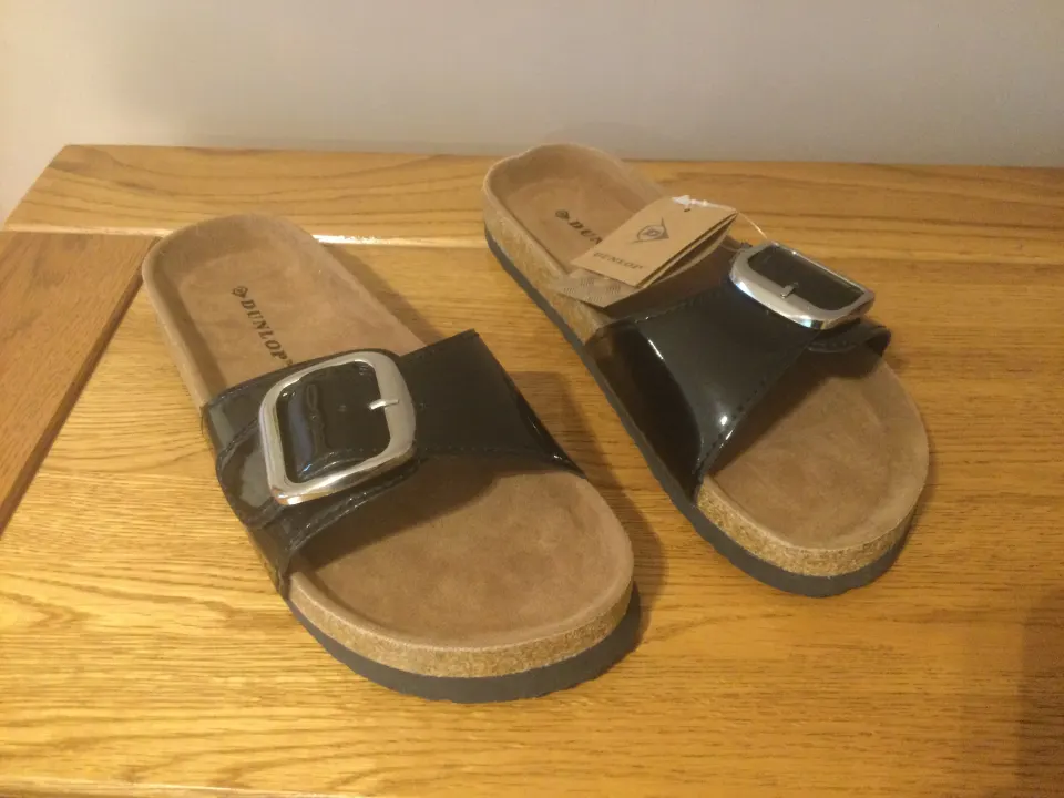 Dunlop “Single Buckle” Ladies Sandals, Size 4, Black - New RRP £35.00