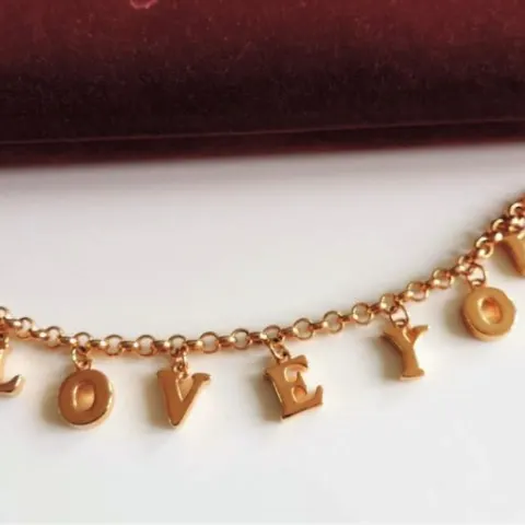 Gold Plated Brooks and Bentley I Love You Bracelet