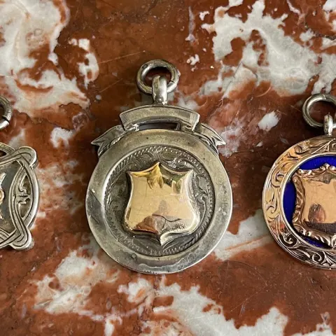 Collection of 3 Birmingham Silver Hallmarked Watch Fobs 1920's/30's