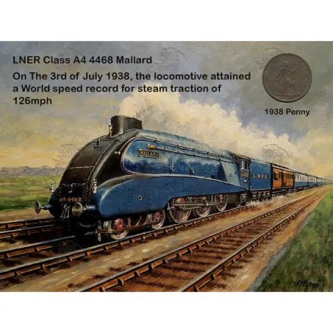 Steam Engine The Mallard 1938 World Speed Record Metal Coin Set
