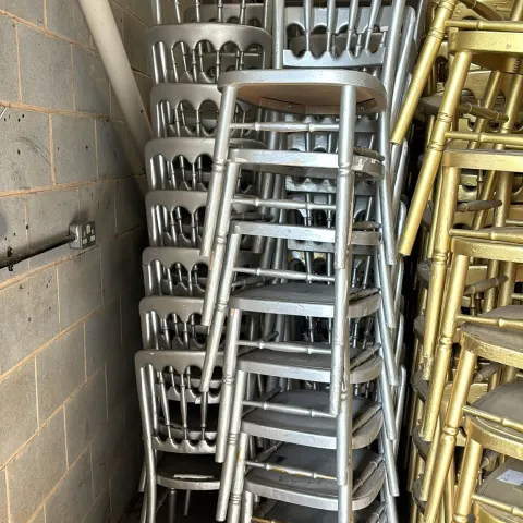 20 x Silver Stacking Cheltenham Chairs