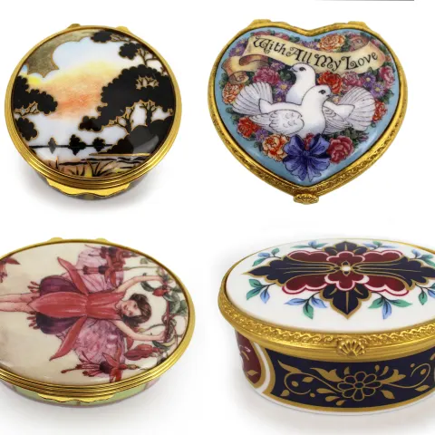 Set of 4 Royal Worcester The Connoisseur Collection Trinket Boxes