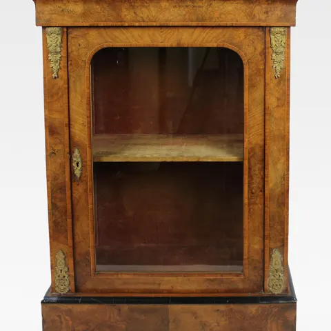 Victorian Walnut Glazed Pier Side Cabinet