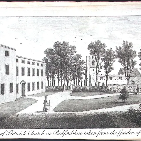 Bedford Flitwick Church Scarce Georgian Copper Antique 1776 Engraving-125.