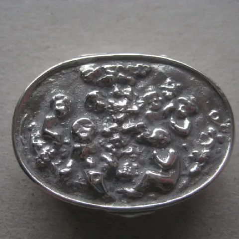 Vintage Continental Silver Pill Box