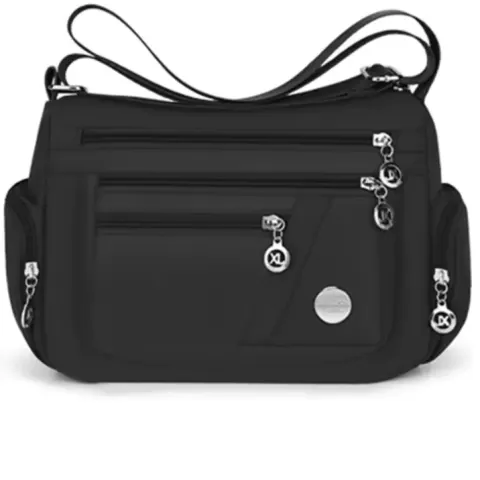 Ladies Nylon Oxford Crossbody Bag Travel Shoulder Handbag Multi Compartment