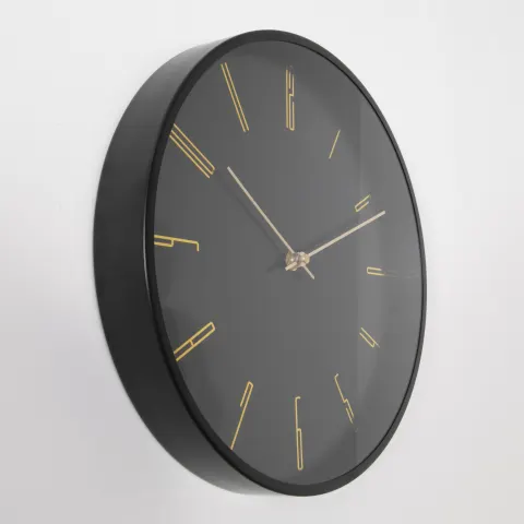 Black 12" Modern Analogue Clock RRP - £40