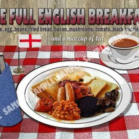 The Full English Breakfast Metal Wall Art
