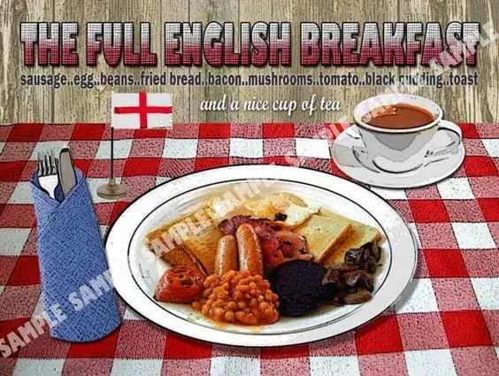 The Full English Breakfast Metal Wall Art