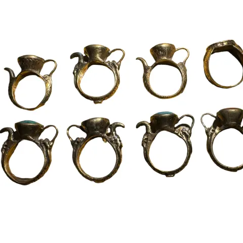 10 Near Eastern Islamic Brass Rings
