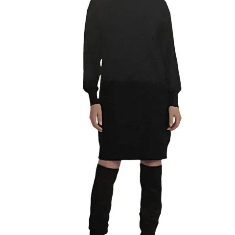 BADGLEY MISCHKA LIGHTWEIGHT FINE KNITTED STRETCHY JUMPER DRESS XL BLACK