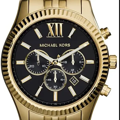 Men's Michael Kors Lexington Gold Bracelet Chronograph Watch Mk8286